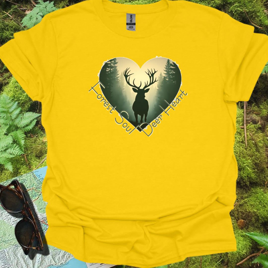 Forest Soul Deer Heart T-shirt trendy