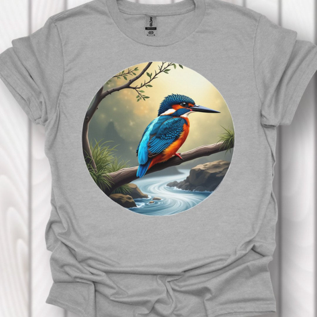 Vissende ijsvogel tijdloos T-shirt