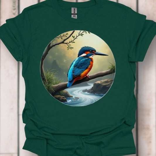 Vissende ijsvogel tijdloos T-shirt