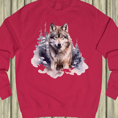 Wolf forest background sweatshirt