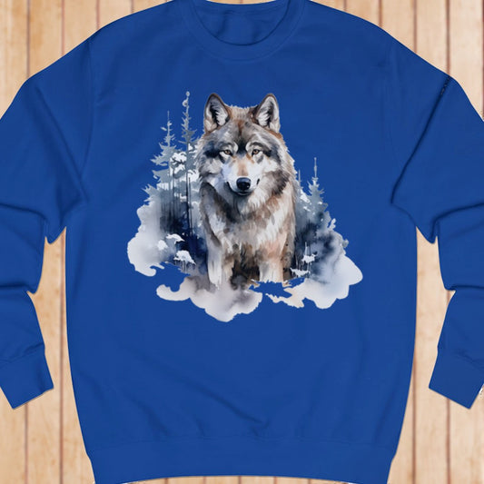 Wolf forest background sweatshirt