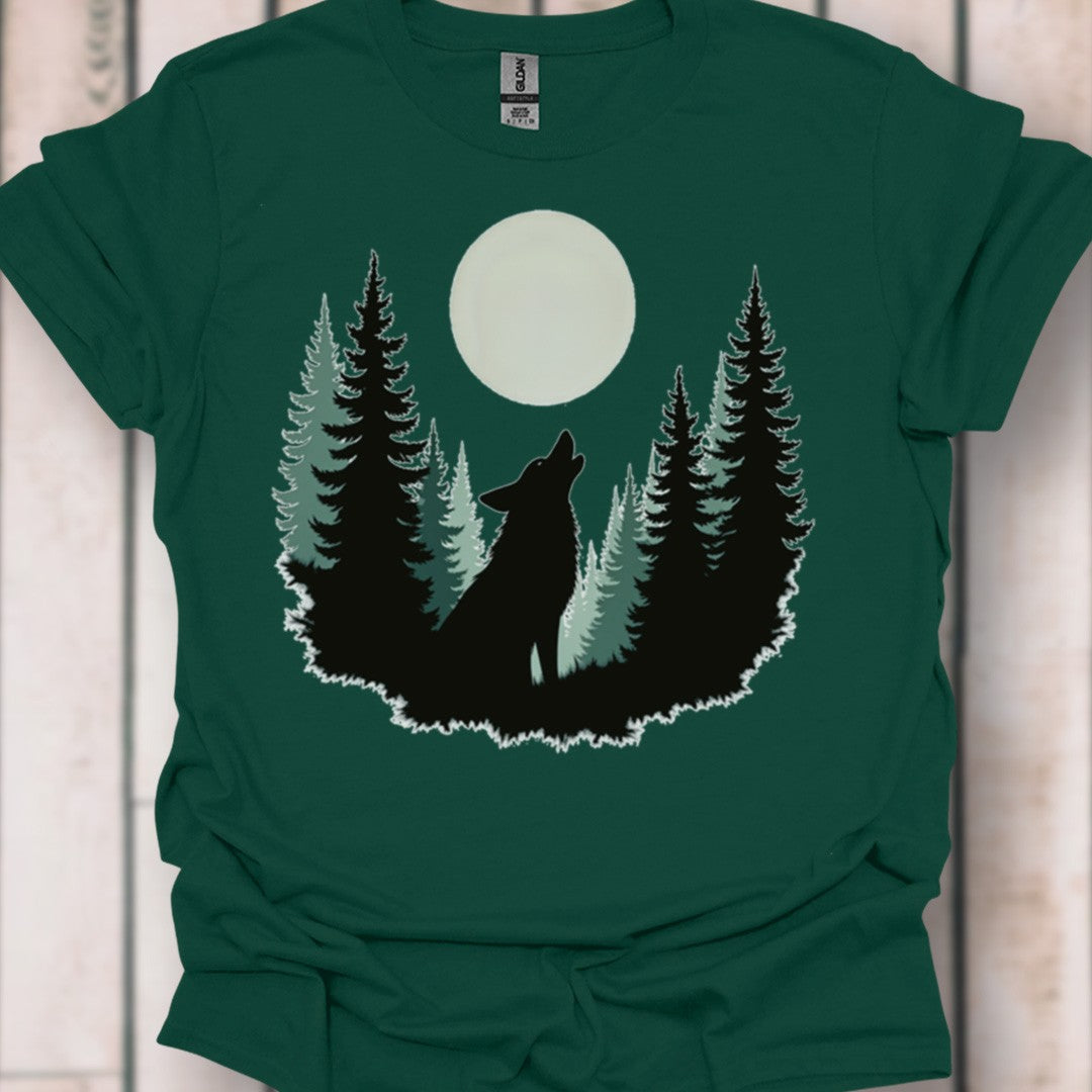 Wolf volle maan T‑Shirt