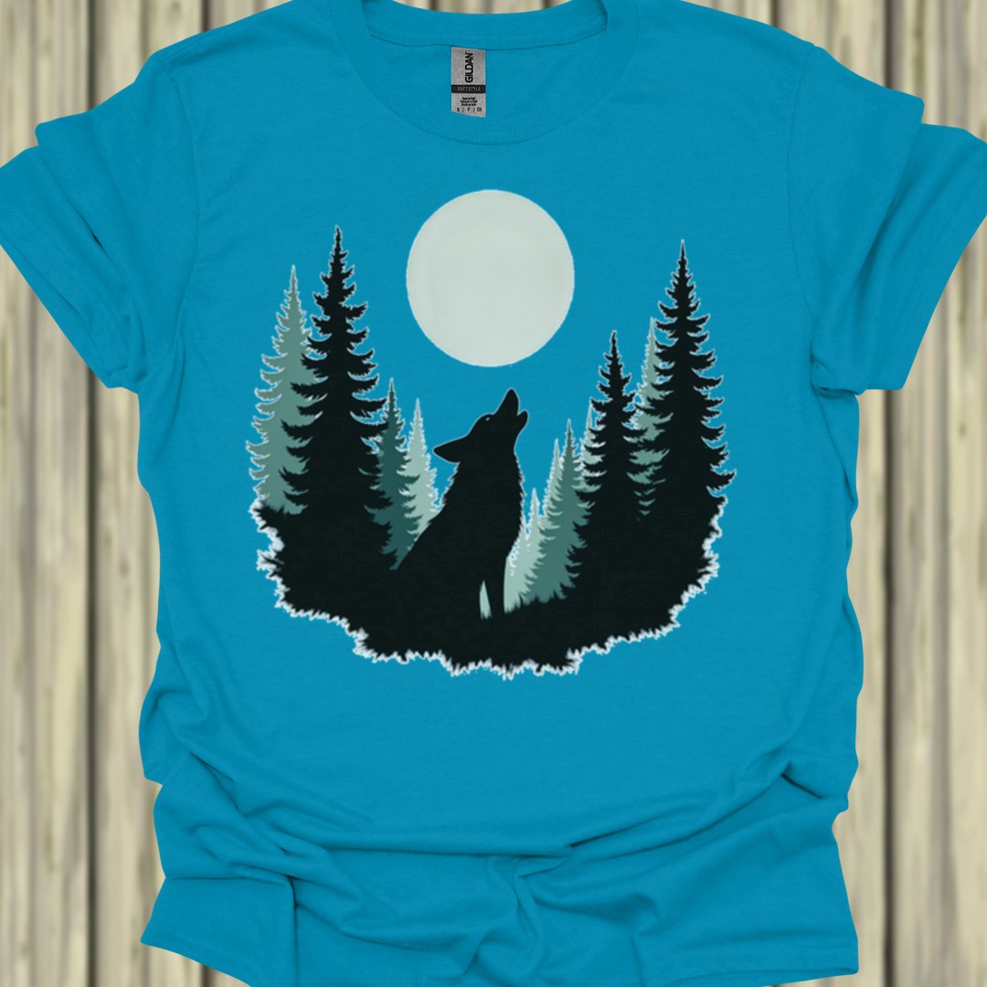 Wolf volle maan T‑Shirt