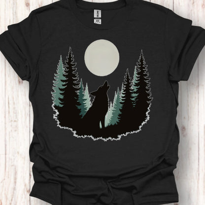 Wolf volle maan T‑Shirt