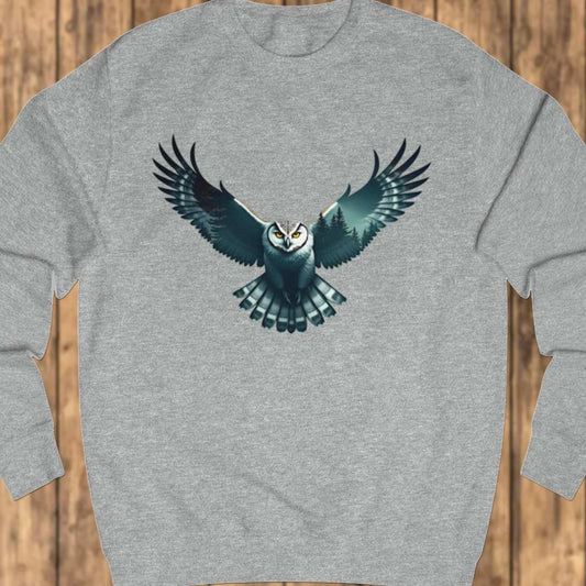 Flying owl double exposure sweatshirt