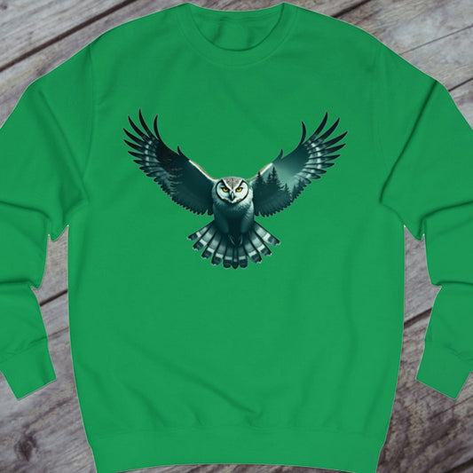 Flying owl double exposure sweatshirt