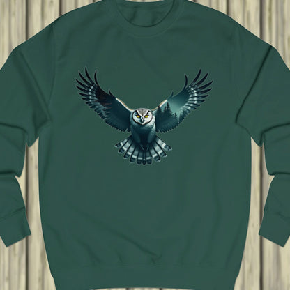 Flying owl double exposure sweatshirt