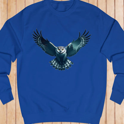 Flying owl double exposure sweatshirt