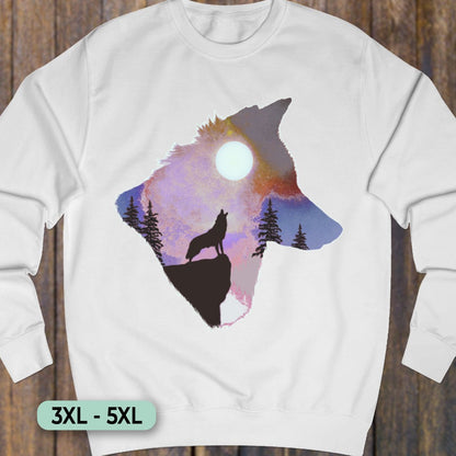 Wolf volle maan double exposure Sweatshirt+