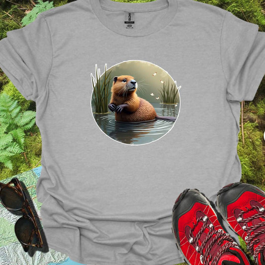  Castor avec papillons T-shirt intemporel