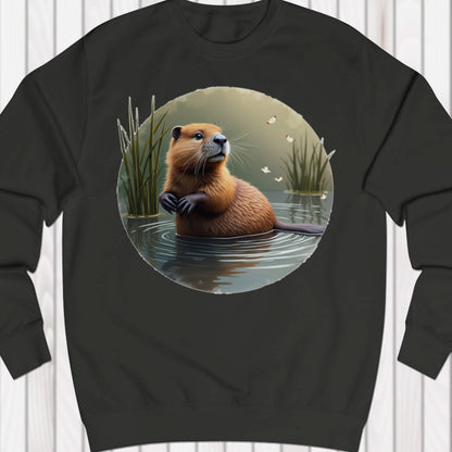Beaver with butterflies sweatshirt