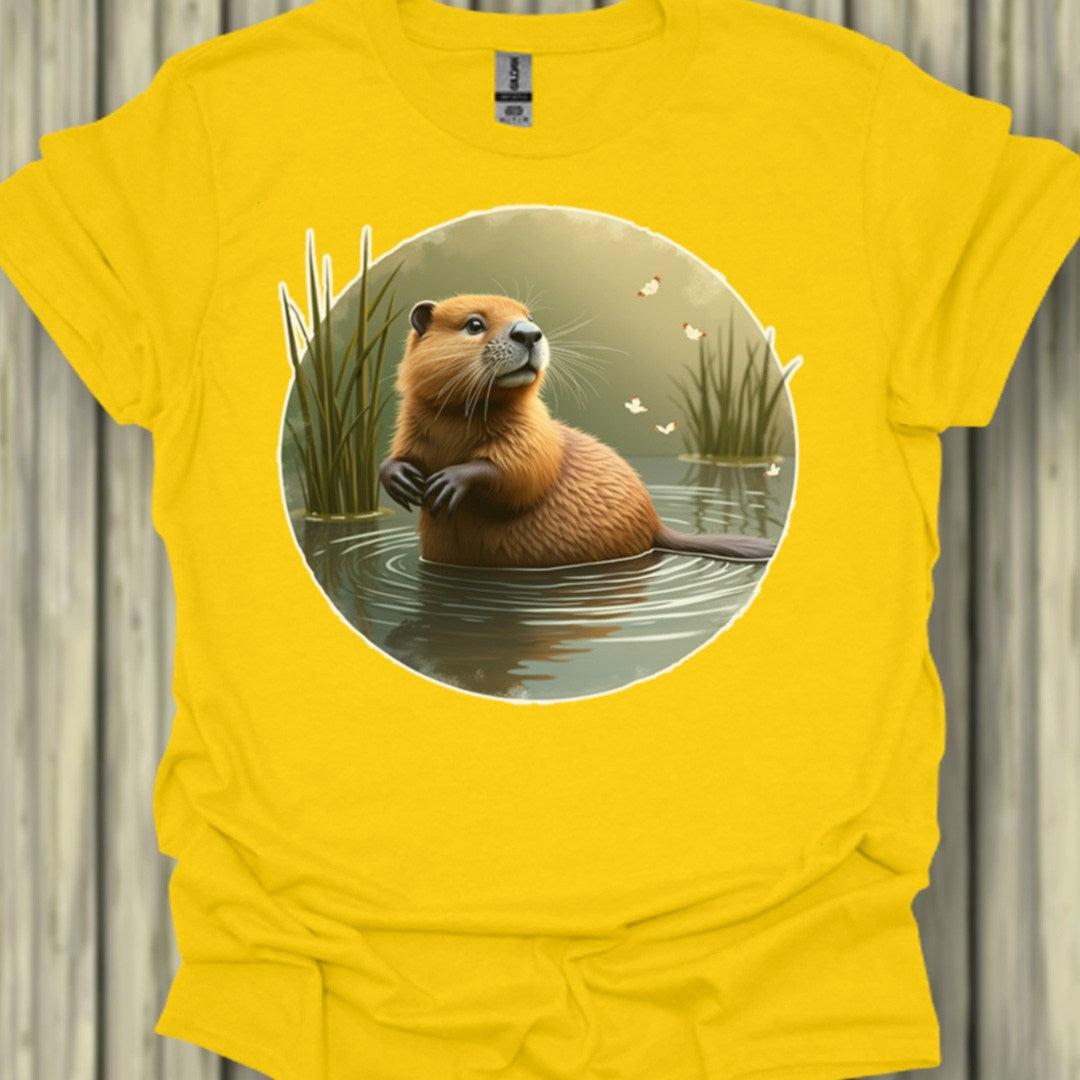 Bever met vlinders trendy T-shirt