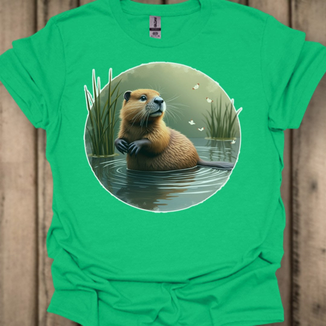 Bever met vlinders trendy T-shirt