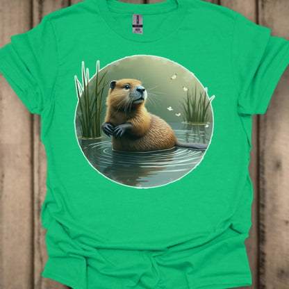 Bever met vlinders trendy T-shirt