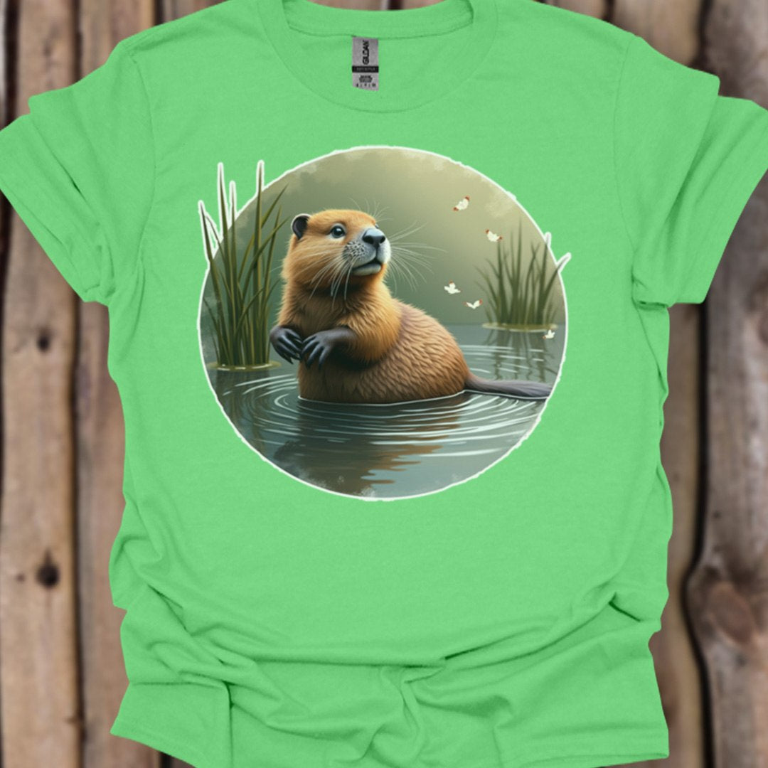 Bever met vlinders trendy T-shirt