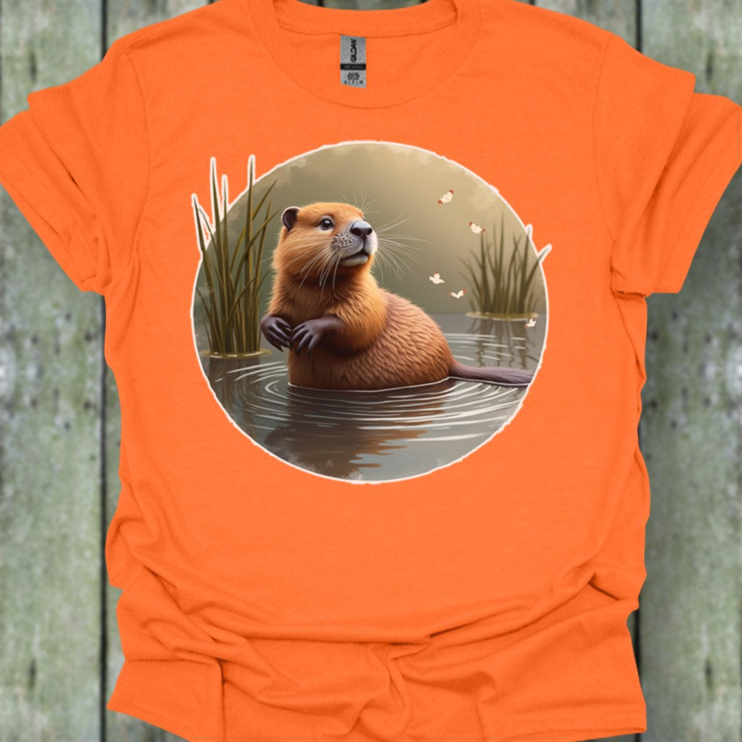 Bever met vlinders trendy T-shirt