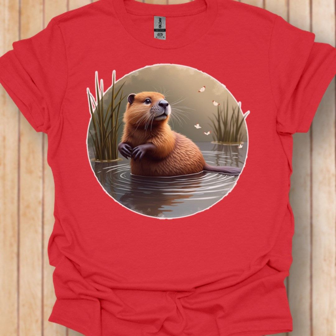 Bever met vlinders trendy T-shirt