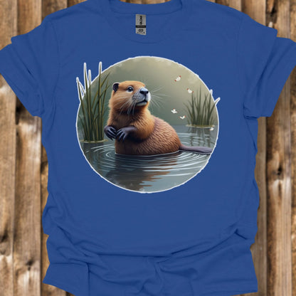 Bever met vlinders trendy T-shirt