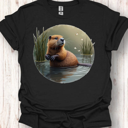 Bever met vlinders T‑Shirt