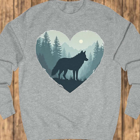 Wolf heart shape sweatshirt