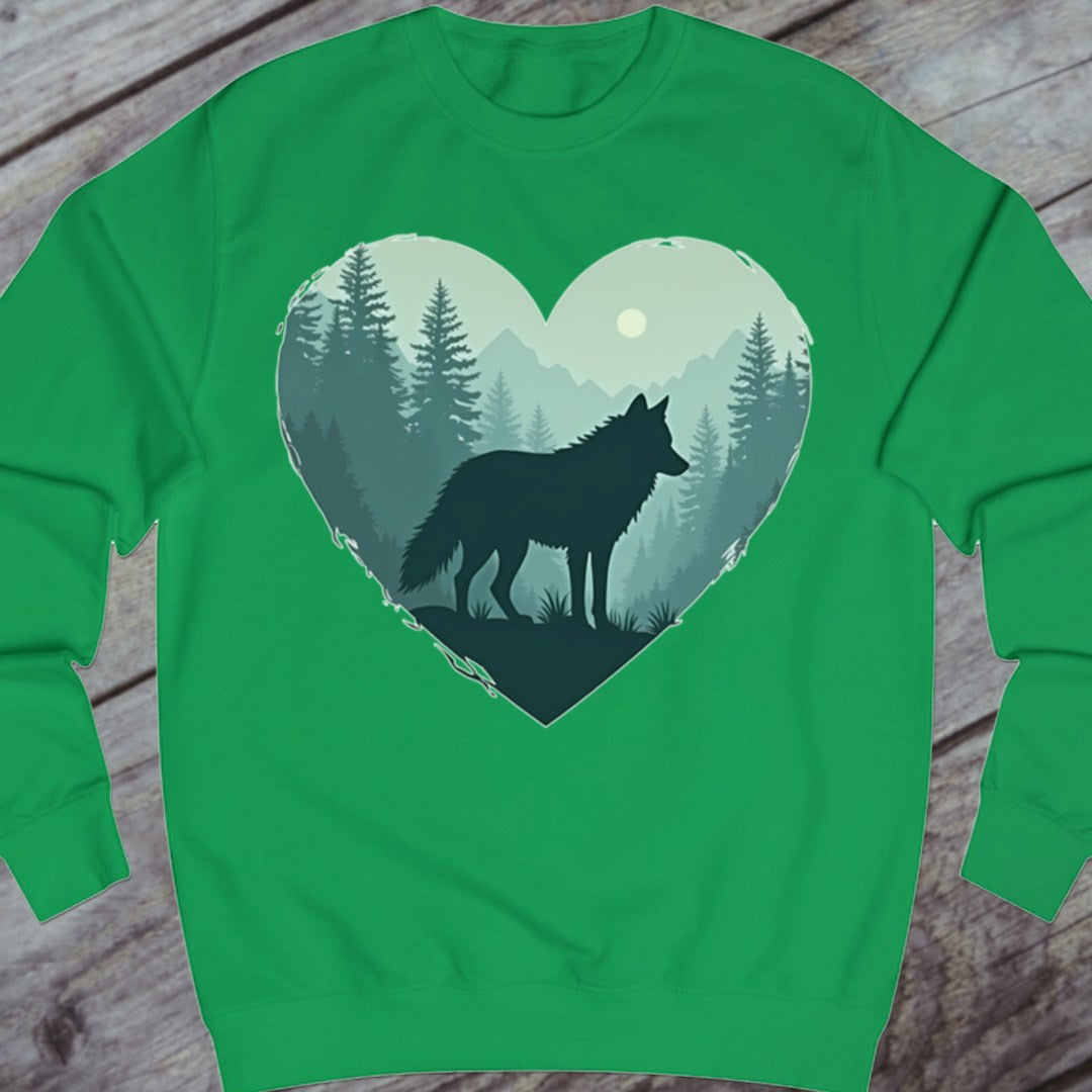 Wolf heart shape sweatshirt