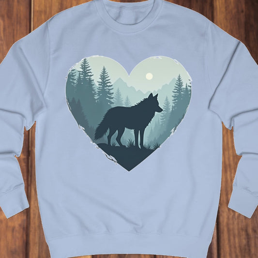 Wolf heart shape sweatshirt