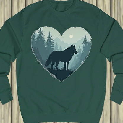 Wolf heart shape sweatshirt