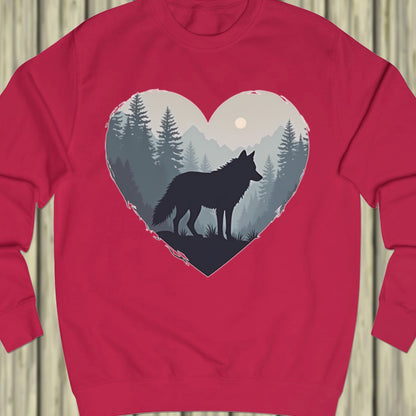 Wolf heart shape sweatshirt