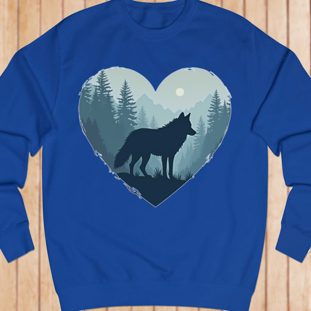 Wolf heart shape sweatshirt