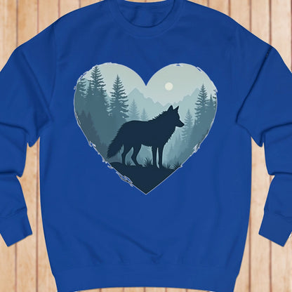 Wolf heart shape sweatshirt