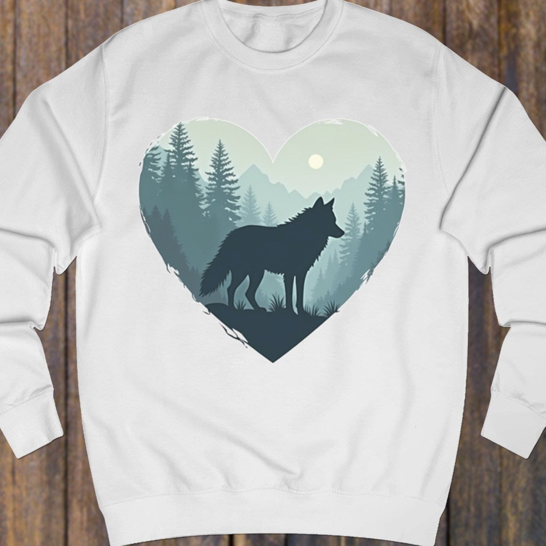 Wolf heart shape sweatshirt