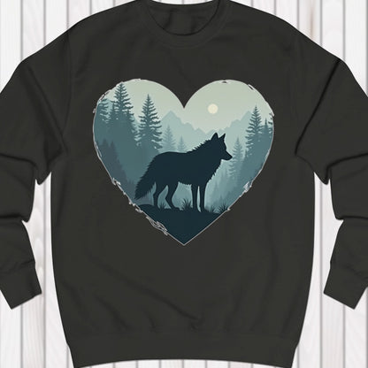 Wolf heart shape sweatshirt