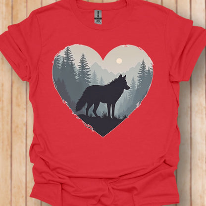 Wolf hartvorm T‑Shirt