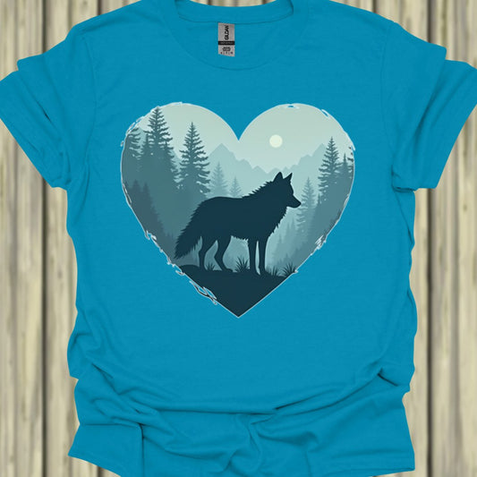 Wolf hartvorm T‑Shirt
