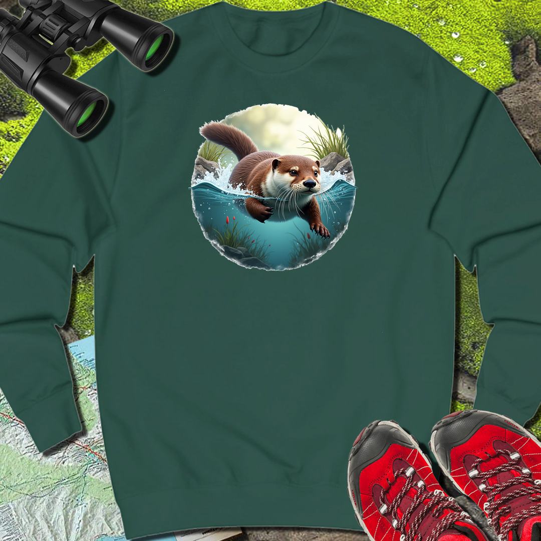 Swimming otter sweatshirt