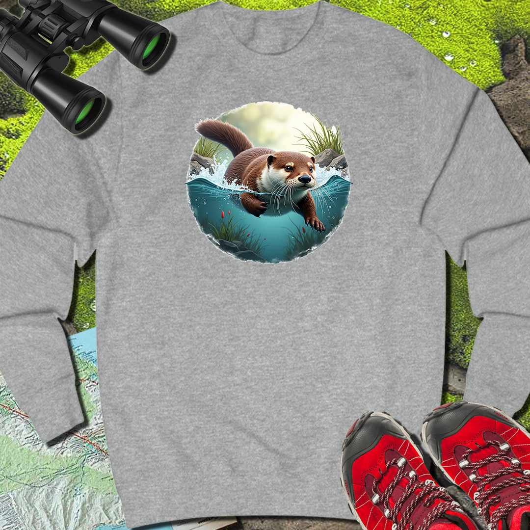 Swimming otter sweatshirt