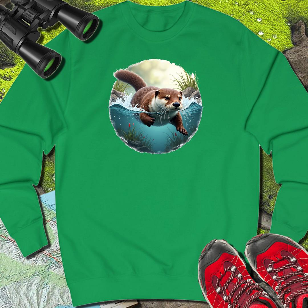 Swimming otter sweatshirt