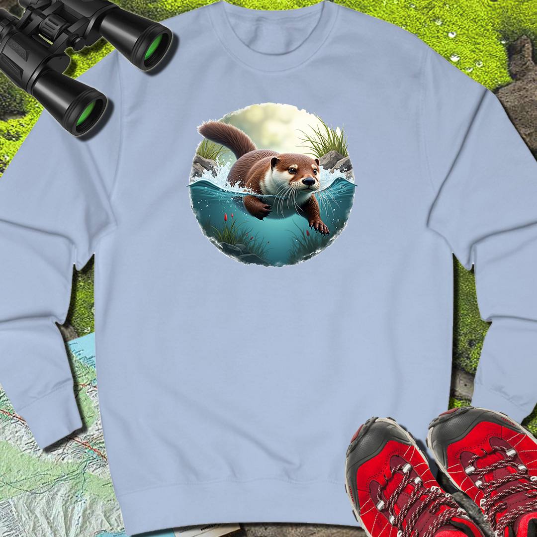 Swimming otter sweatshirt