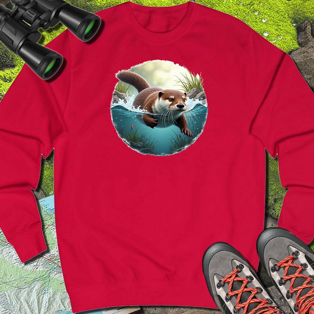 Swimming otter sweatshirt