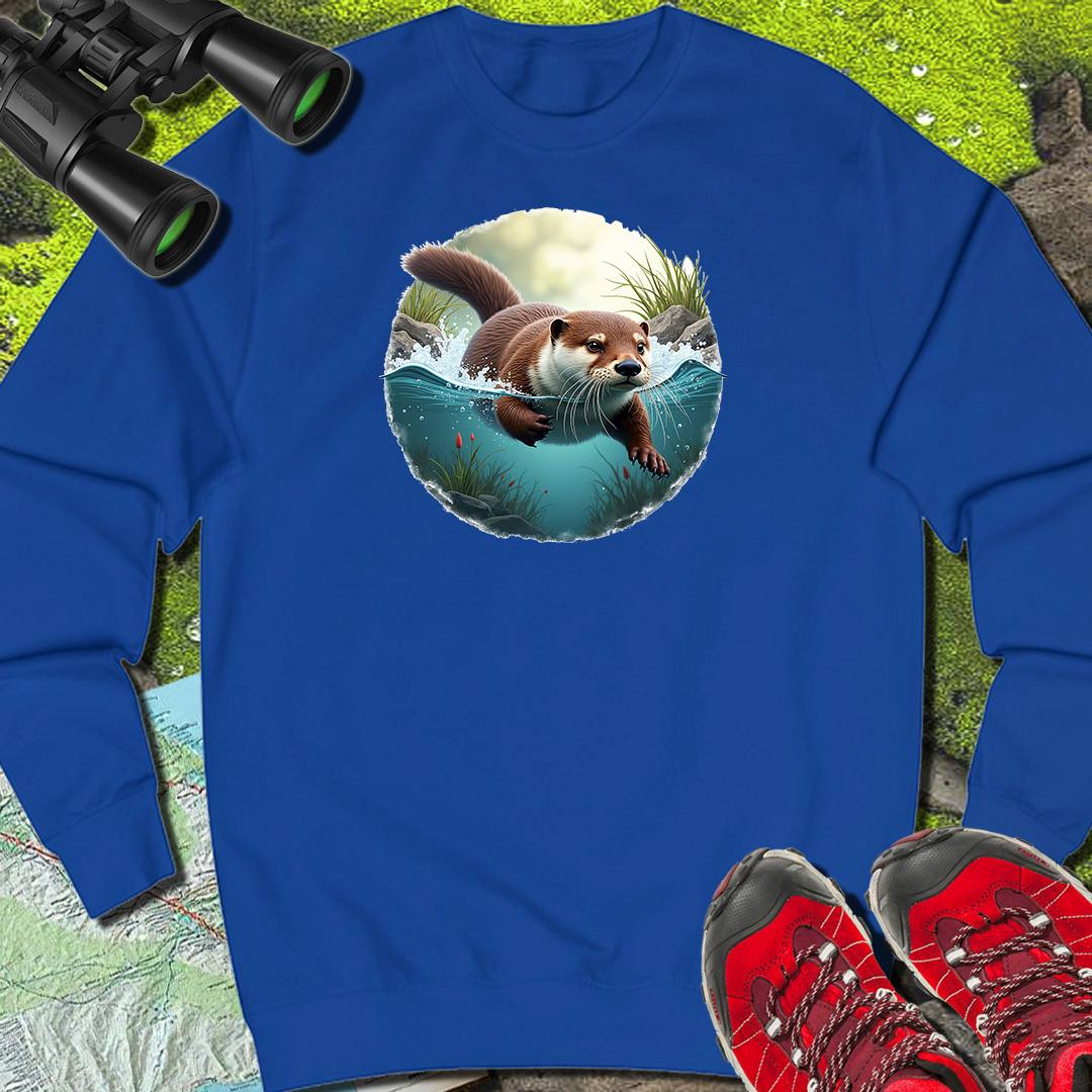 Swimming otter sweatshirt