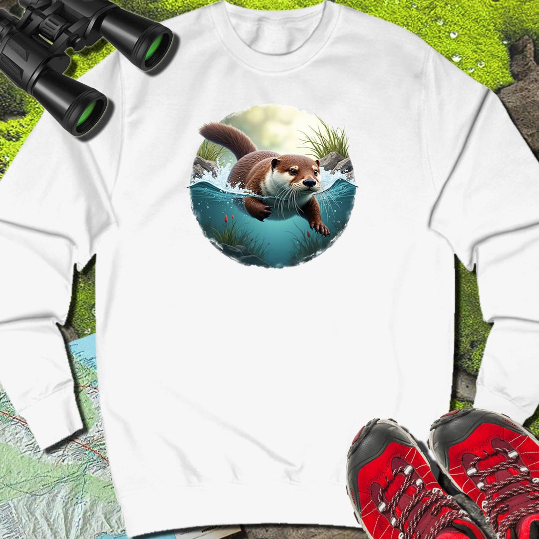 Swimming otter sweatshirt