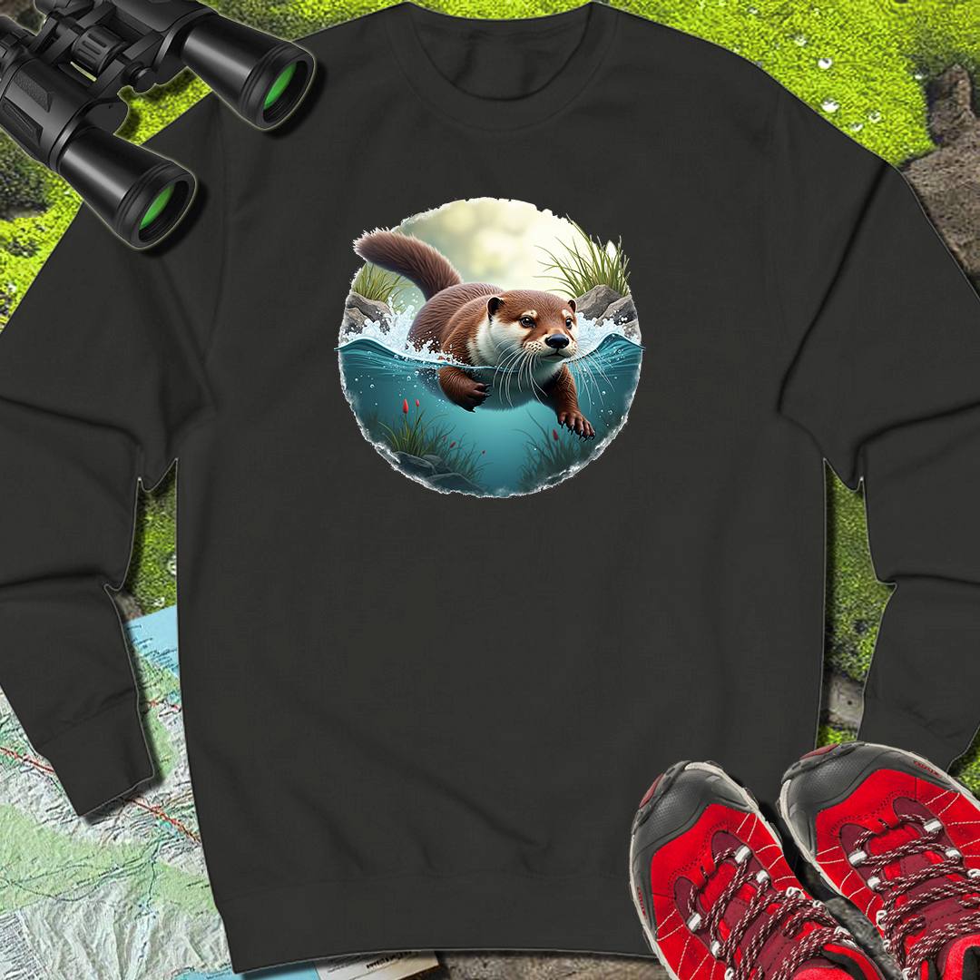 Swimming otter sweatshirt