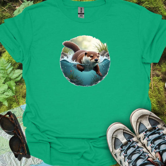 Zwemmende otter trendy T-shirt