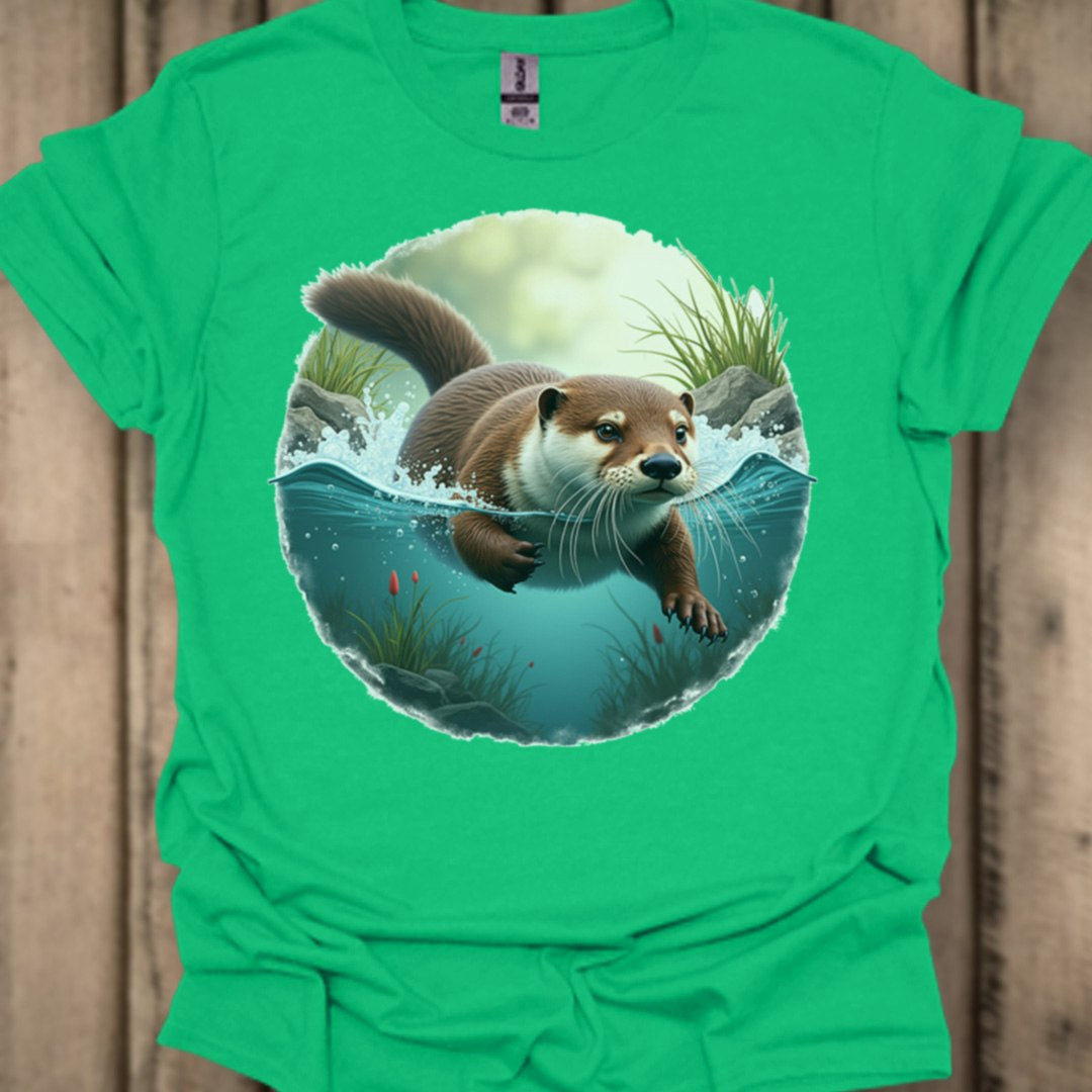 Swimming otter trendy T-shirt