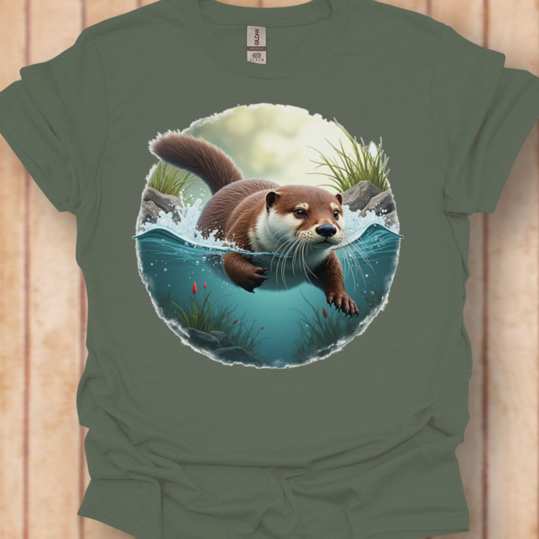 Swimming otter timeless T-shirt