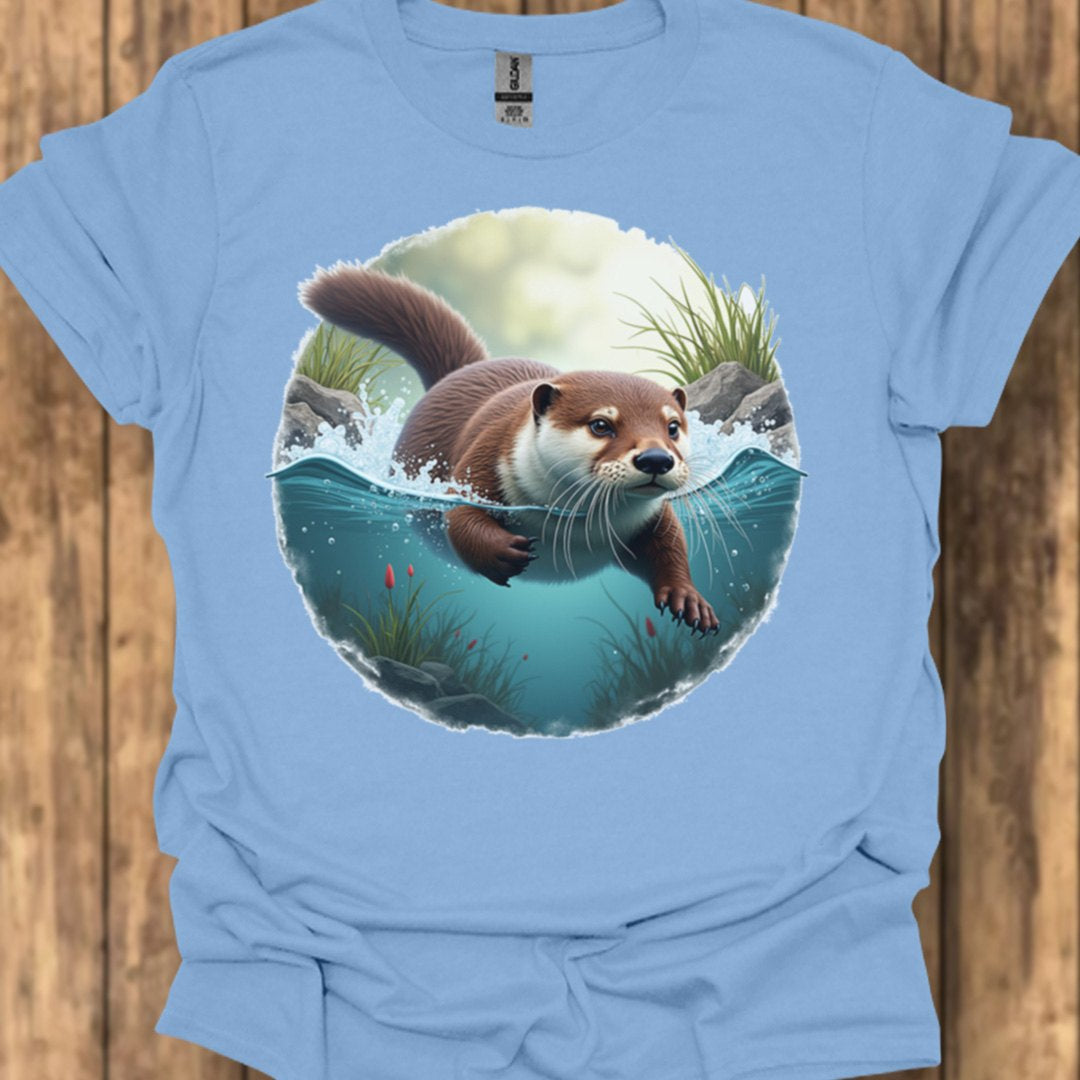 Swimming otter trendy T-shirt