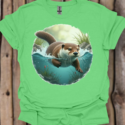 Swimming otter trendy T-shirt
