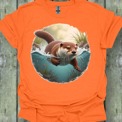 Swimming otter trendy T-shirt