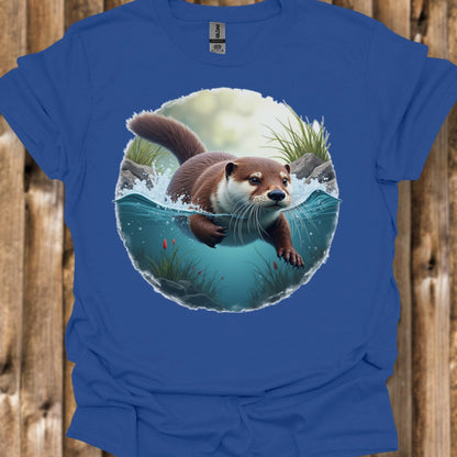 Swimming otter trendy T-shirt