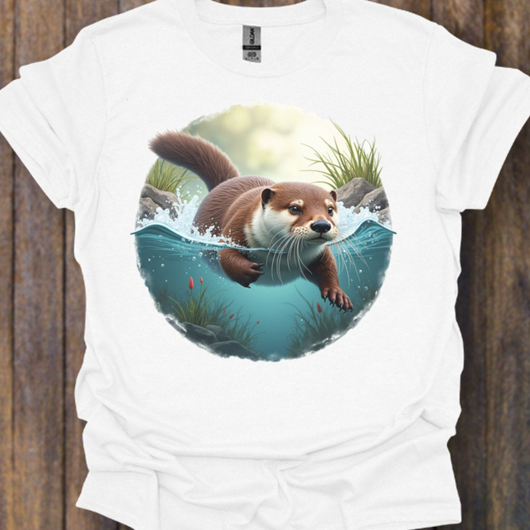 Swimming otter timeless T-shirt